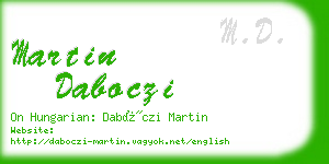 martin daboczi business card